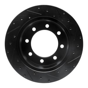 Ford E-250 Econoline Brake Rotor (1) - Rear Left - R1 Concepts - Drilled & Slotted - Black - `99-`07